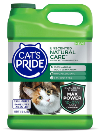 Cat's Pride Max Power Clumping Clay Multi-Cat Litter 15 Pounds-Natural Care